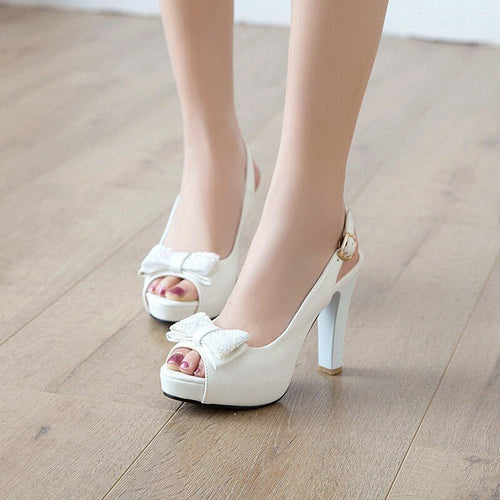 Bow high heel women shoes - Luzilly Bridal & Apparel