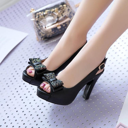 Bow high heel women shoes - Luzilly Bridal & Apparel