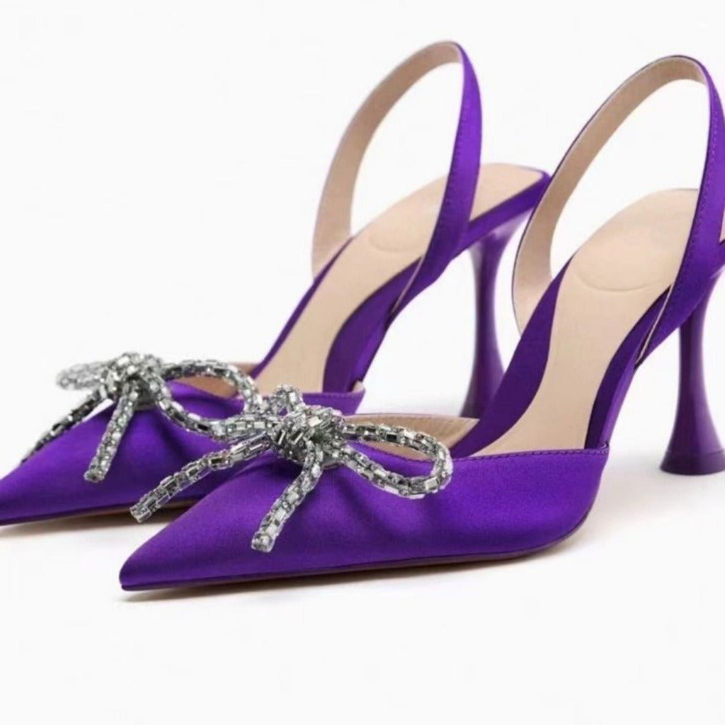Bow High heels Woman Butterfly Rhinestone Heels Wedding Shoes for Women - Luzilly Bridal & Apparel