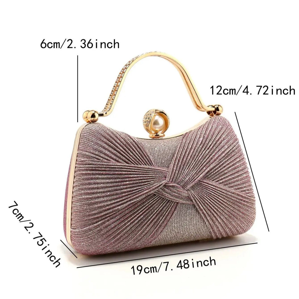 Bow Sequined Evening Clutch - Luzilly Bridal & Apparel