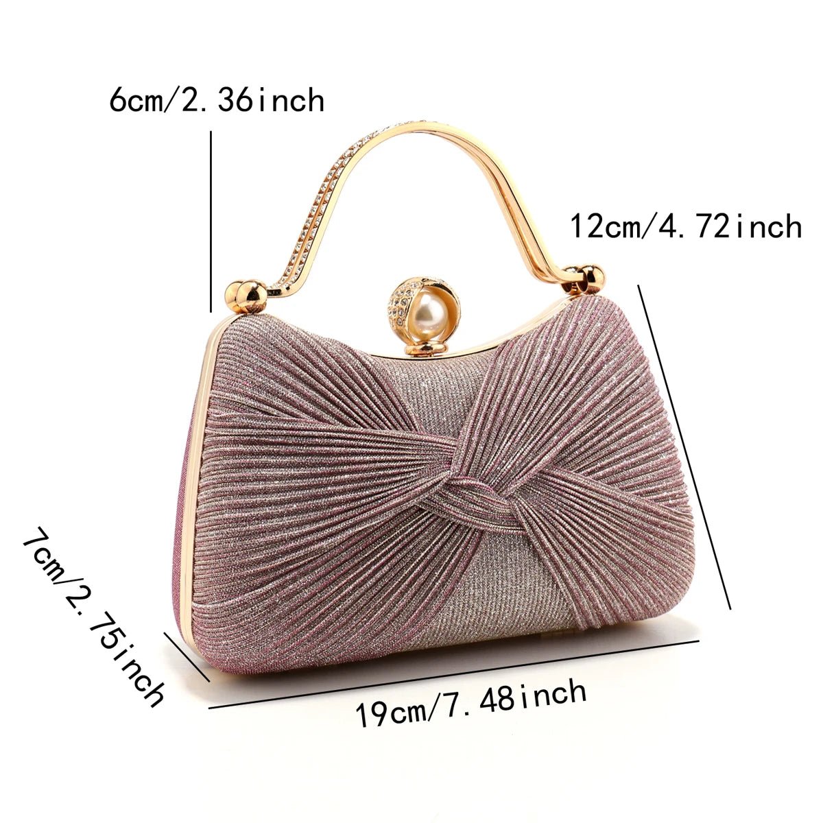 Bow Sequined Evening Clutch - Luzilly Bridal & Apparel