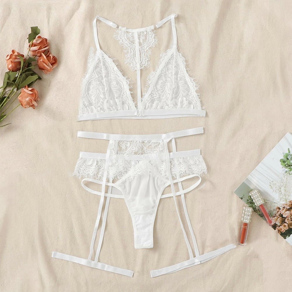 Bra Sexy Costumes Lingerie-Set Mesh Lace Transparent Women - Luzilly Bridal & Apparel