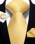 Brand Business Solid Color Ties Handkerchief Cufflink Tie Clip Pin Set For Men Formal Necktie Party Wedding Men Accessories Gift - Luzilly Bridal & Apparel