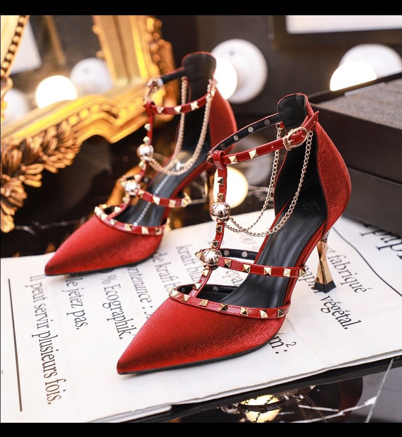 Brand women Pumps luxury Crystal Slingback High heels Summer bride Shoes Comfortable triangle Heeled Party Wedding Shoes - Luzilly Bridal & Apparel