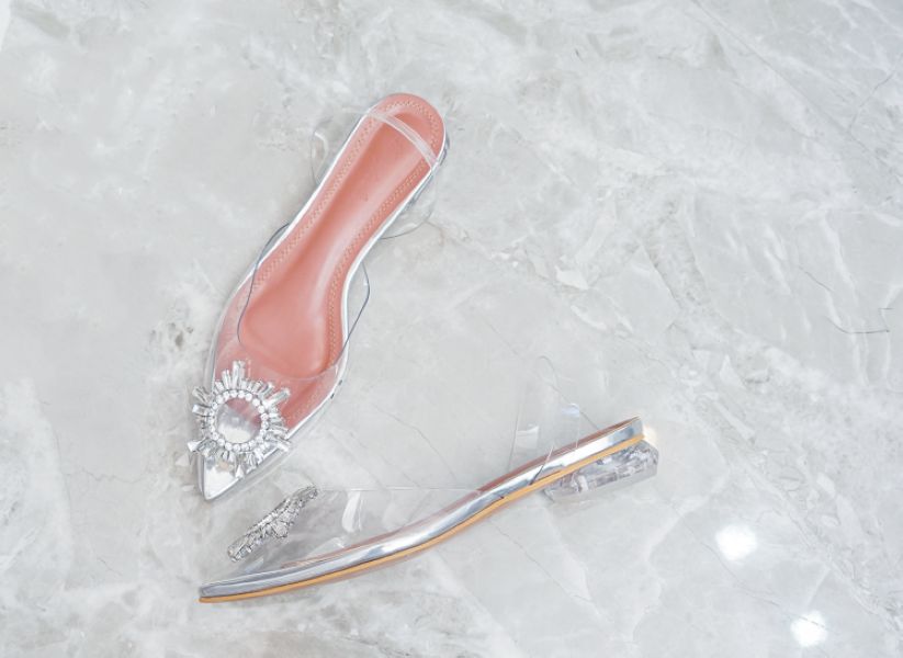 Brand women Pumps luxury Crystal Slingback High heels Summer bride Shoes Comfortable triangle Heeled Party Wedding Shoes - Luzilly Bridal & Apparel