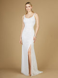 Bridal Beaded Gown with Slit - Luzilly Bridal & Apparel