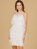 Bridal Cocktail Dress with Feathers - Luzilly Bridal & Apparel