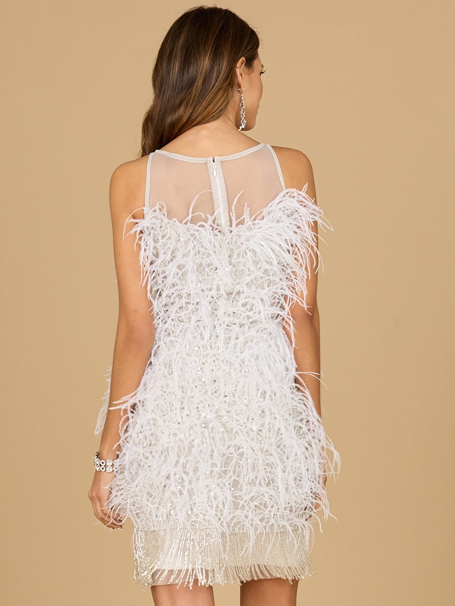 Bridal Cocktail Dress with Feathers - Luzilly Bridal & Apparel