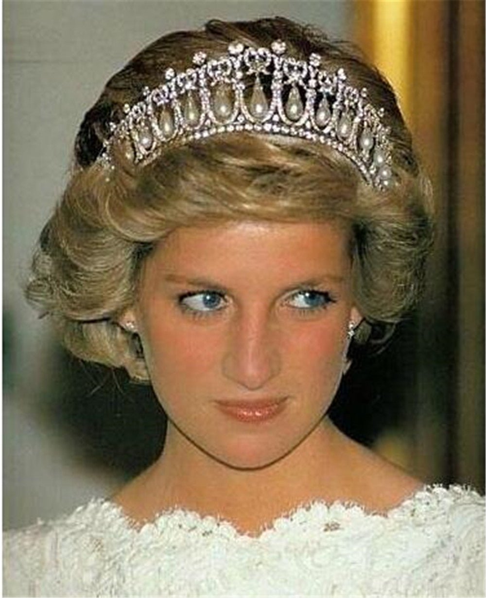 Bridal Crown Rhinestone Pearl Water Drop Hair Accessories Wedding Dress Ornaments - Luzilly Bridal & Apparel