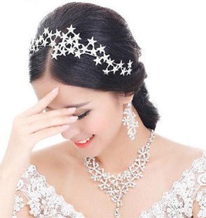 Bridal Crown Rhinestone Pearl Water Drop Hair Accessories Wedding Dress Ornaments - Luzilly Bridal & Apparel