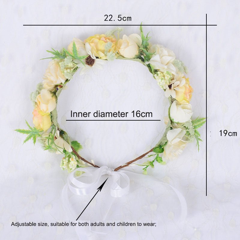 Bridal Fairy Flower Wreath Fabric Flower Starry Sky Headwear Children's Travel Photography Performance Hair Accessories Headrings - Luzilly Bridal & Apparel