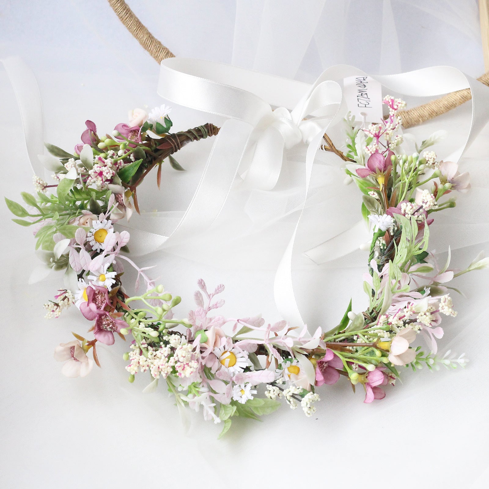 Bridal Flower Wreath Headpiece Original Simulation Starry Sky Water Grass Flower Crown Birthday Wedding Headflower Wreath - Luzilly Bridal & Apparel