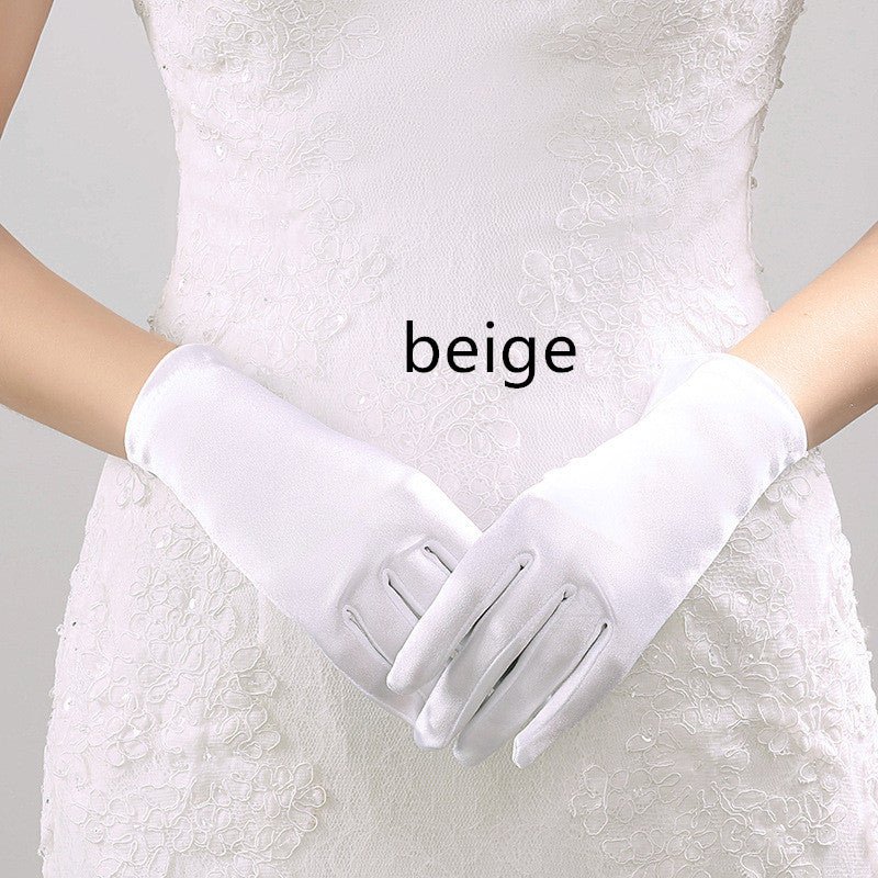 Bridal Gloves Women's Wedding Bow Short - Luzilly Bridal & Apparel