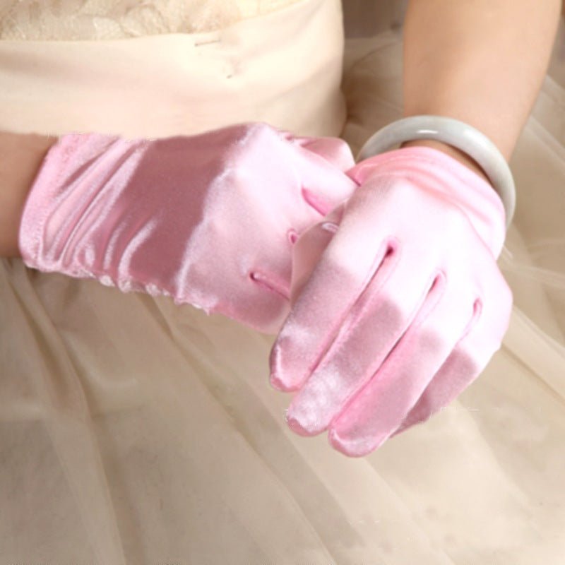 Bridal Gloves Women's Wedding Bow Short - Luzilly Bridal & Apparel