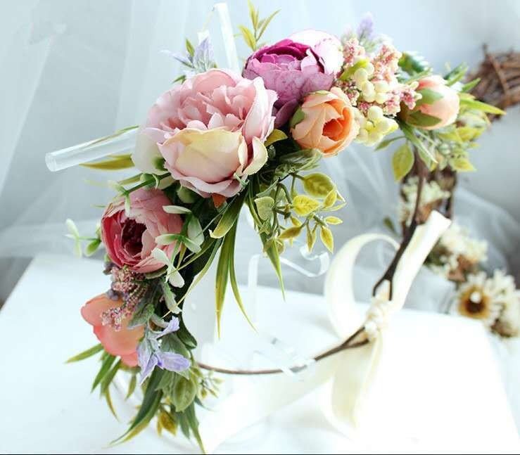 Bridal hair crown bridesmaid wreath accessory headflower - Luzilly Bridal & Apparel