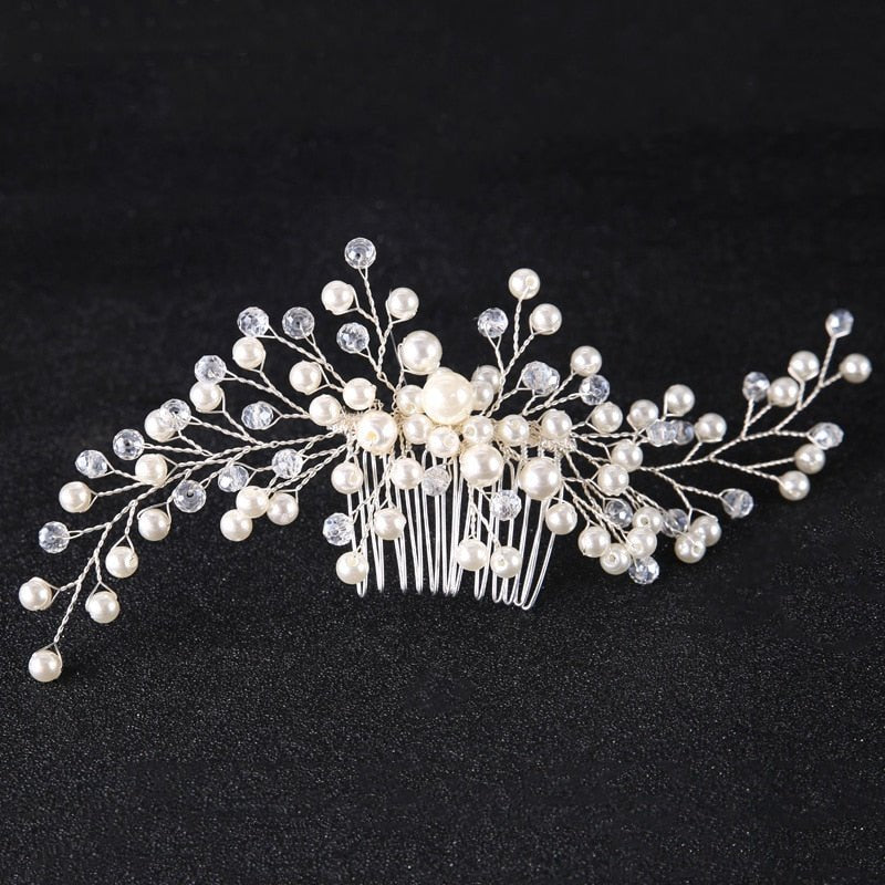 Bridal Hair Ornaments Fashion Hairwear Wedding Hair Accessories Comb for Hair Women Girl Headpiece Headdress Head Decoration Pin - Luzilly Bridal & Apparel
