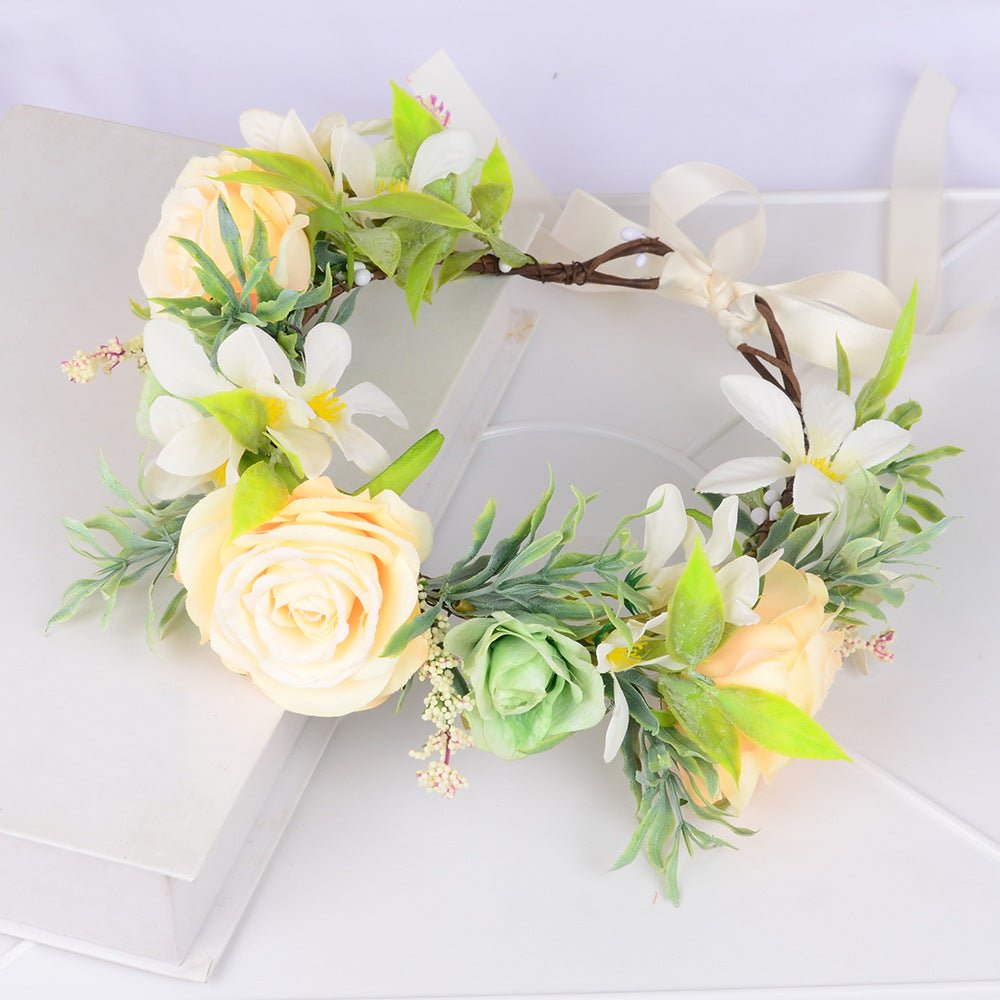 Bridal headwear, super fairy beauty, forest style flowers, fairy aura, rose rings, wedding studio exterior, wedding dress, travel photography - Luzilly Bridal & Apparel