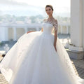 Bridal Mesh Long Sleeve Wedding Dress