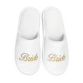 Bridal Party Embroidered Plush Slippers Set - Luzilly Bridal & Apparel