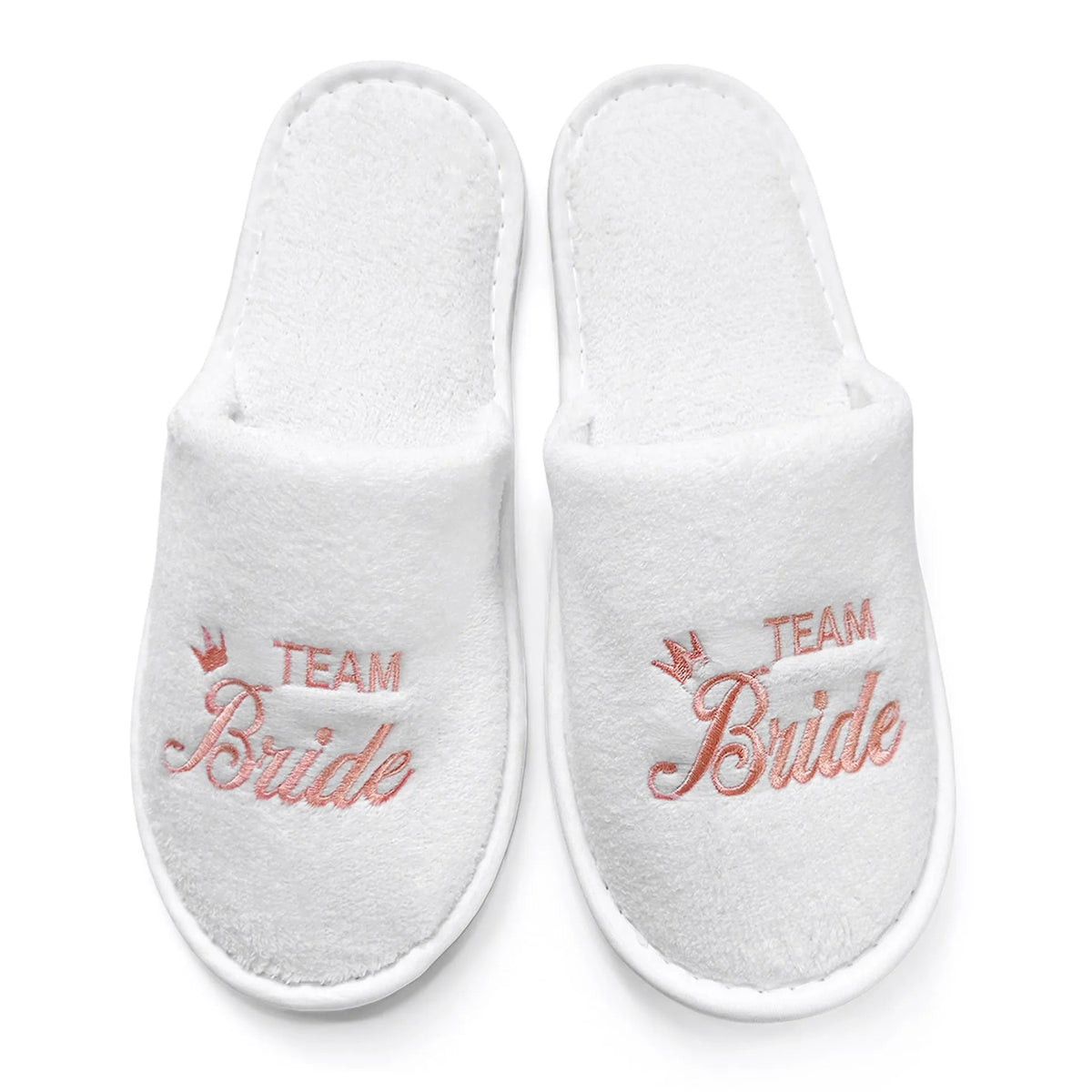 Bridal Party Embroidered Plush Slippers Set - Luzilly Bridal & Apparel