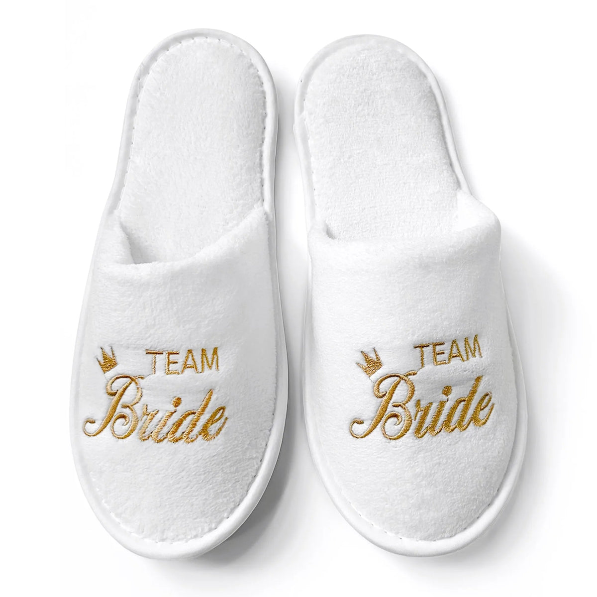 Bridal Party Embroidered Plush Slippers Set - Luzilly Bridal & Apparel