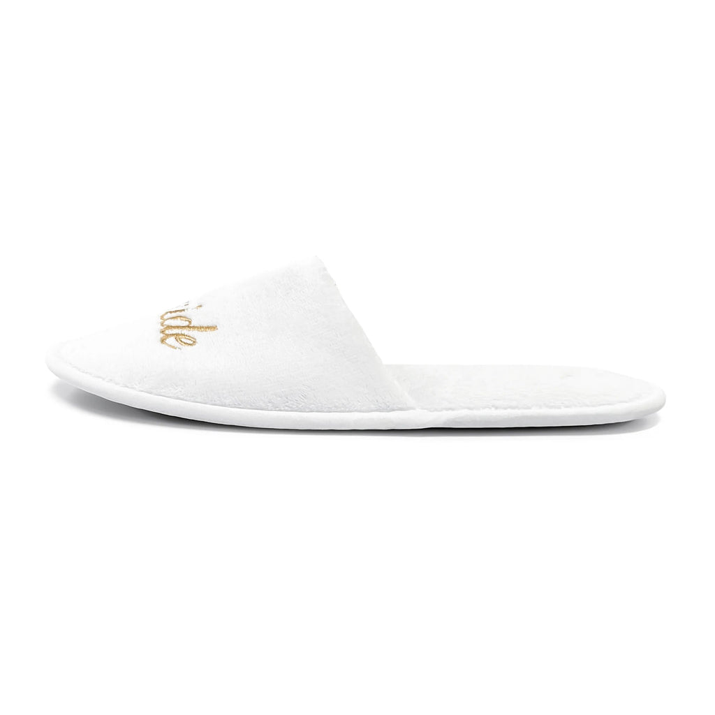 Bridal Party Embroidered Plush Slippers Set - Luzilly Bridal & Apparel