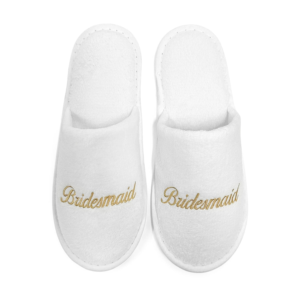 Bridal Party Embroidered Plush Slippers Set - Luzilly Bridal & Apparel