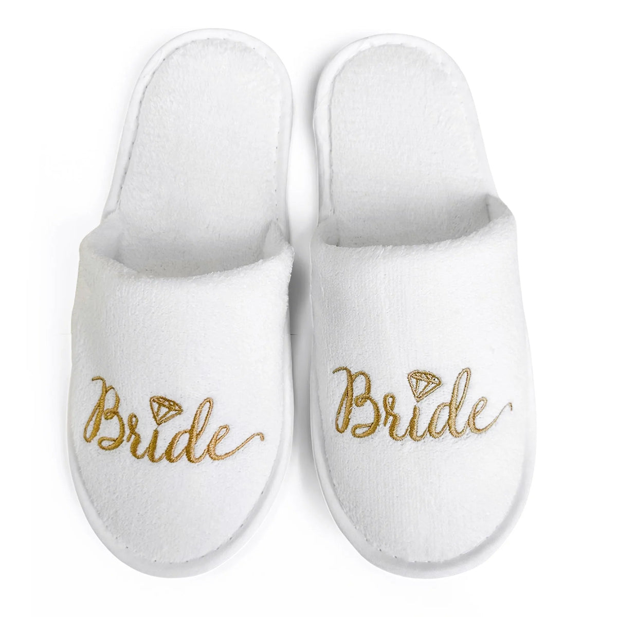 Bridal Party Embroidered Plush Slippers Set - Luzilly Bridal & Apparel