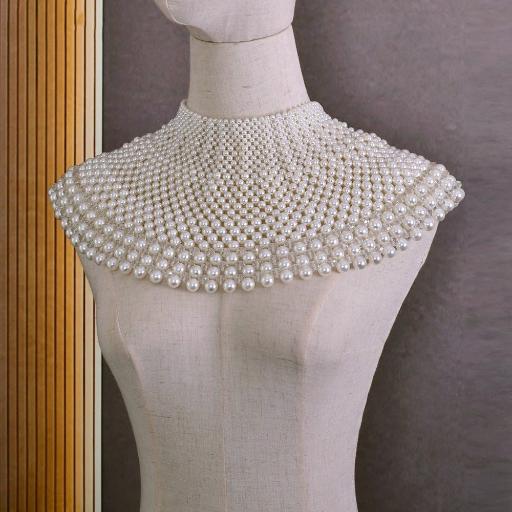 Bridal Shoulder Necklace Fashion Body Chain Pearls Beaded Women Layered Choker Wedding Accessories - Luzilly Bridal & Apparel