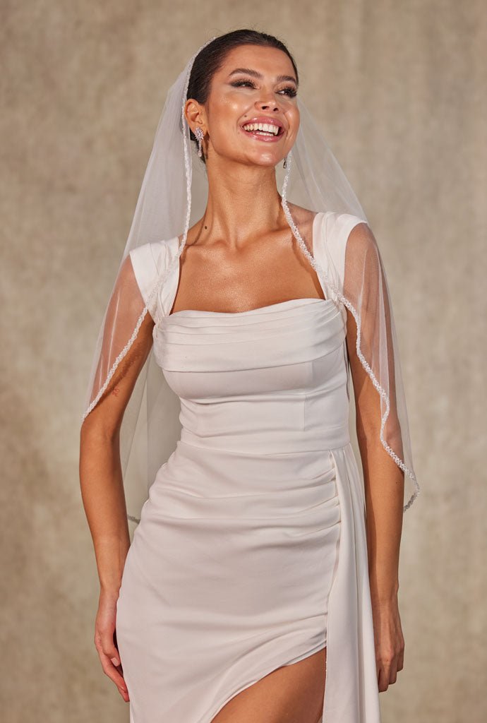 Bridal Shower Pearl Veil - Luzilly Bridal & Apparel