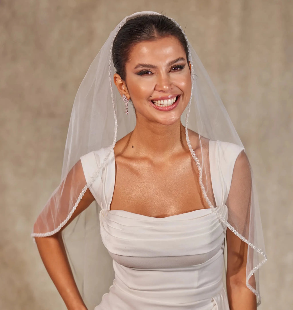 Bridal Shower Pearl Veil - Luzilly Bridal & Apparel
