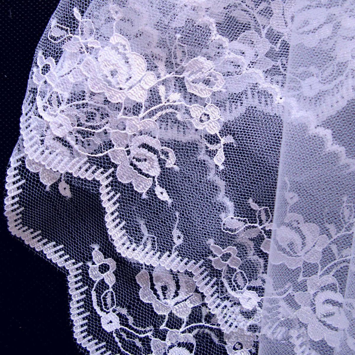Bridal Veil Double Layer Lace Big Veil - Luzilly Bridal & Apparel