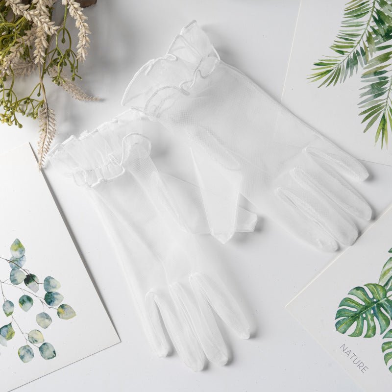 Bridal Wedding Dress Evening Gown Gloves Ruffle - Luzilly Bridal & Apparel