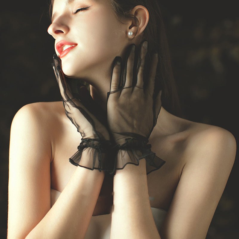 Bridal Wedding Dress Evening Gown Gloves Ruffle - Luzilly Bridal & Apparel