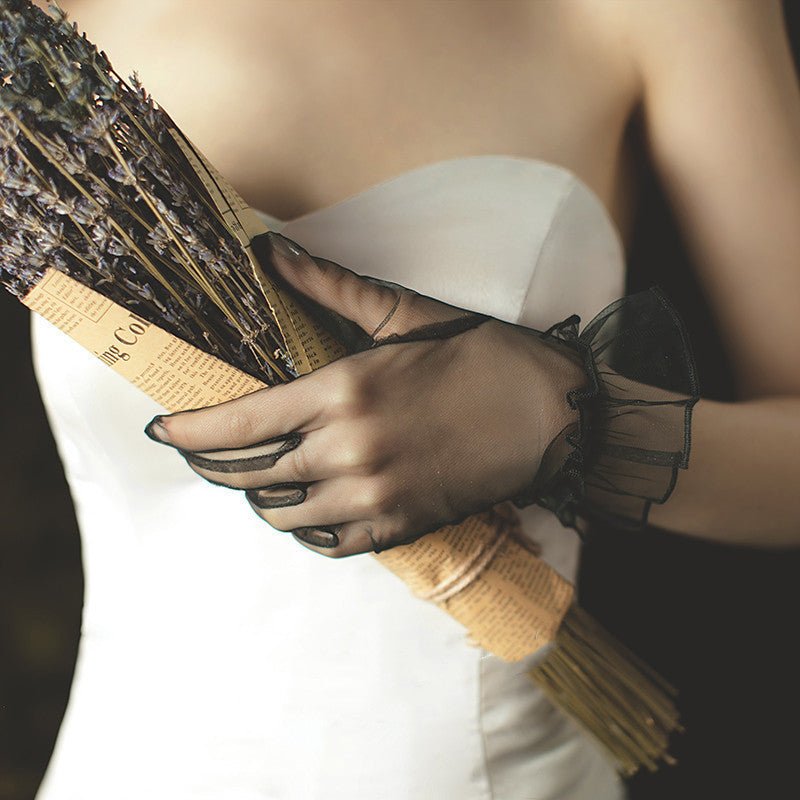 Bridal Wedding Dress Evening Gown Gloves Ruffle - Luzilly Bridal & Apparel