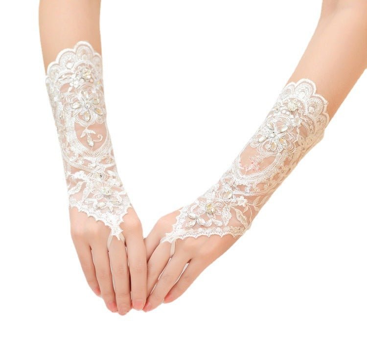 Bridal Wedding Dress Long Gloves Strappy Fingerless - Luzilly Bridal & Apparel