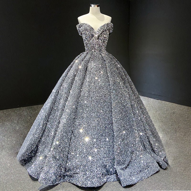 Bridal Wedding Dress Women's Sequined Ball Show Dress - Luzilly Bridal & Apparel