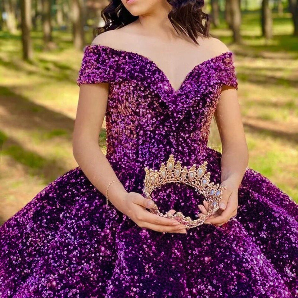 Bridal Wedding Dress Women's Sequined Ball Show Dress - Luzilly Bridal & Apparel