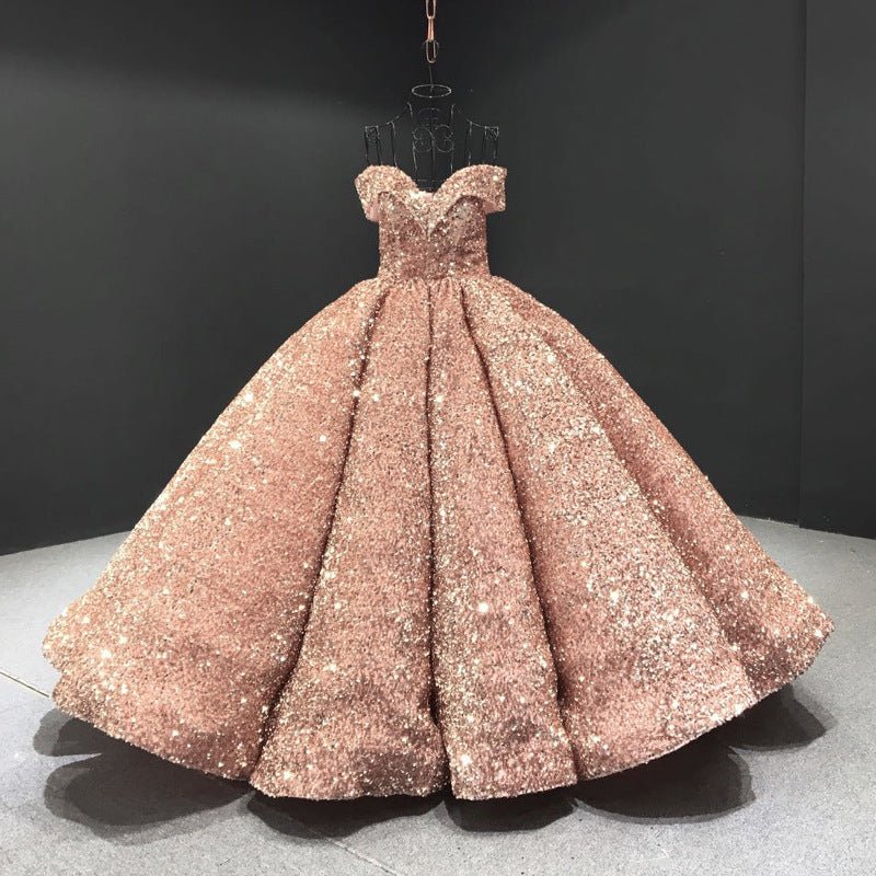 Bridal Wedding Dress Women's Sequined Ball Show Dress - Luzilly Bridal & Apparel