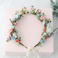 Bridal Wreath Handmade Fabric Rose Colorful Hair Strap Scenic Area Travel Photography Holiday Children's Headaccessory - Luzilly Bridal & Apparel
