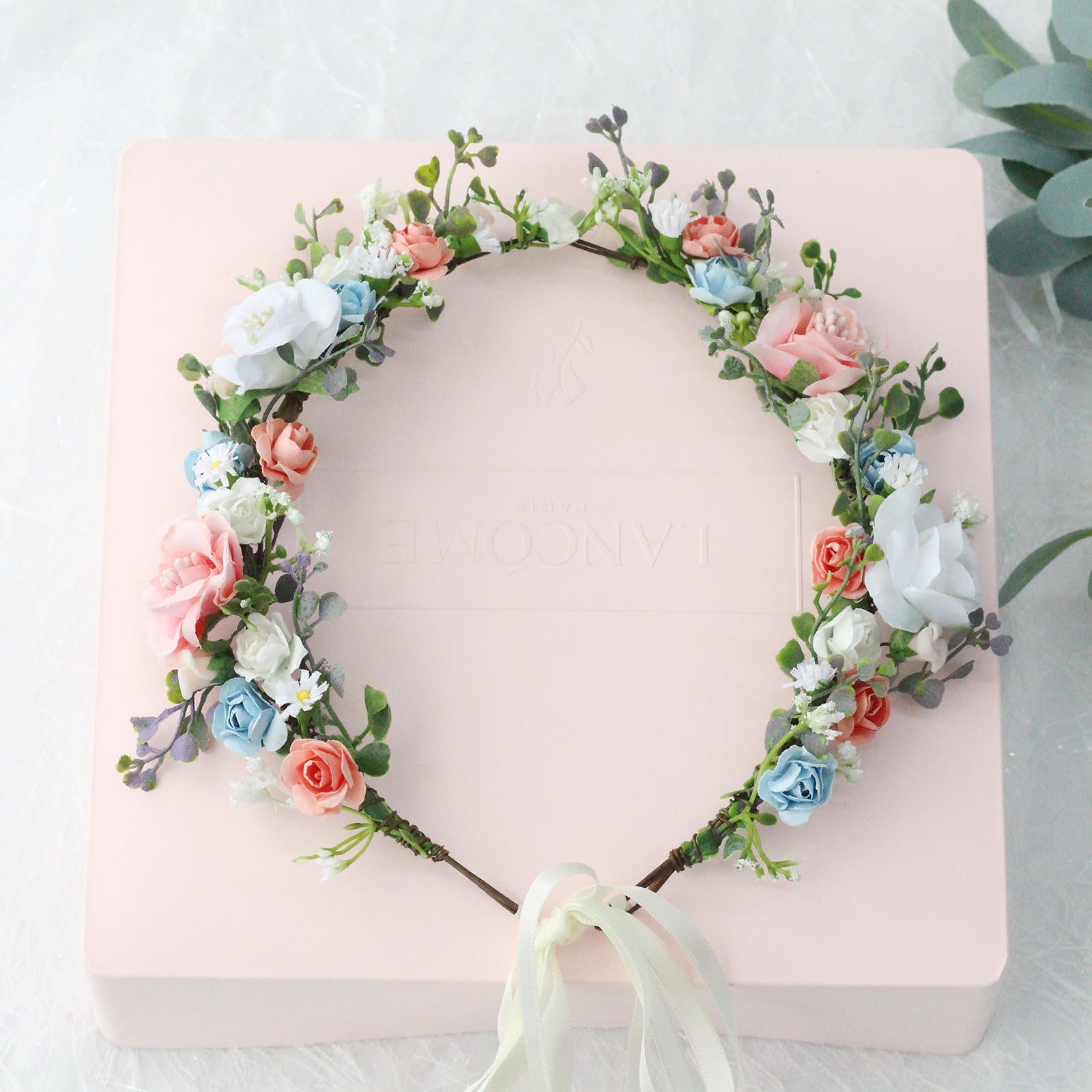 Bridal Wreath Handmade Fabric Rose Colorful Hair Strap Scenic Area Travel Photography Holiday Children's Headaccessory - Luzilly Bridal & Apparel