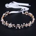 Bride Girl Headwear Korean Rhinestone Flower Pearl Hair Band Soft Chain Hair Hoop Minimalist Wedding Dress Hair Accessories - Luzilly Bridal & Apparel