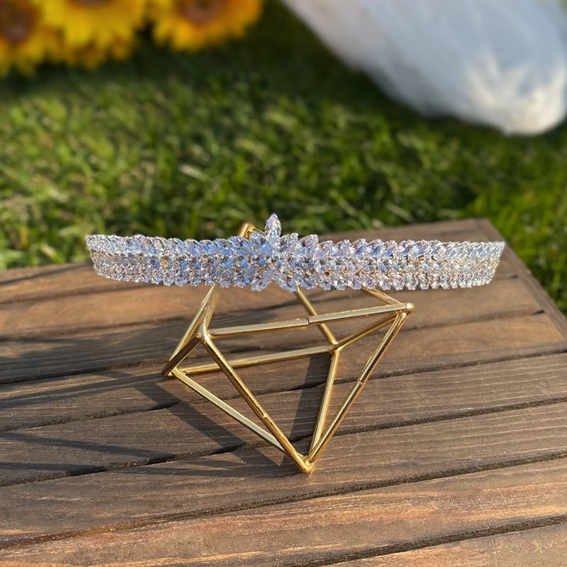 Bride Headdress Wedding Jewelry Zircon Crown - Luzilly Bridal & Apparel