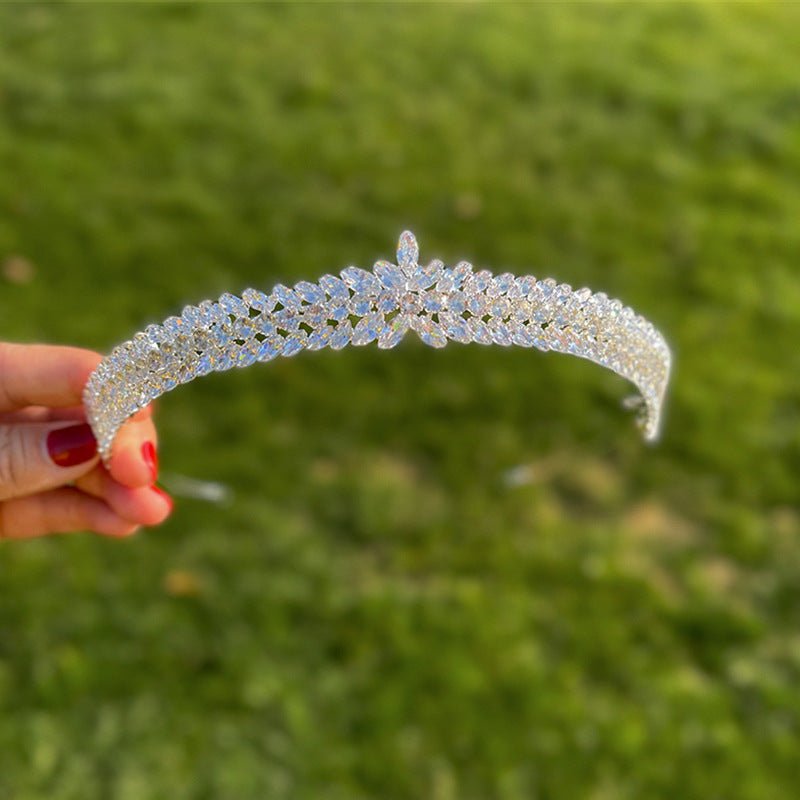 Bride Headdress Wedding Jewelry Zircon Crown - Luzilly Bridal & Apparel