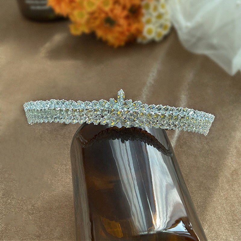 Bride Headdress Wedding Jewelry Zircon Crown - Luzilly Bridal & Apparel
