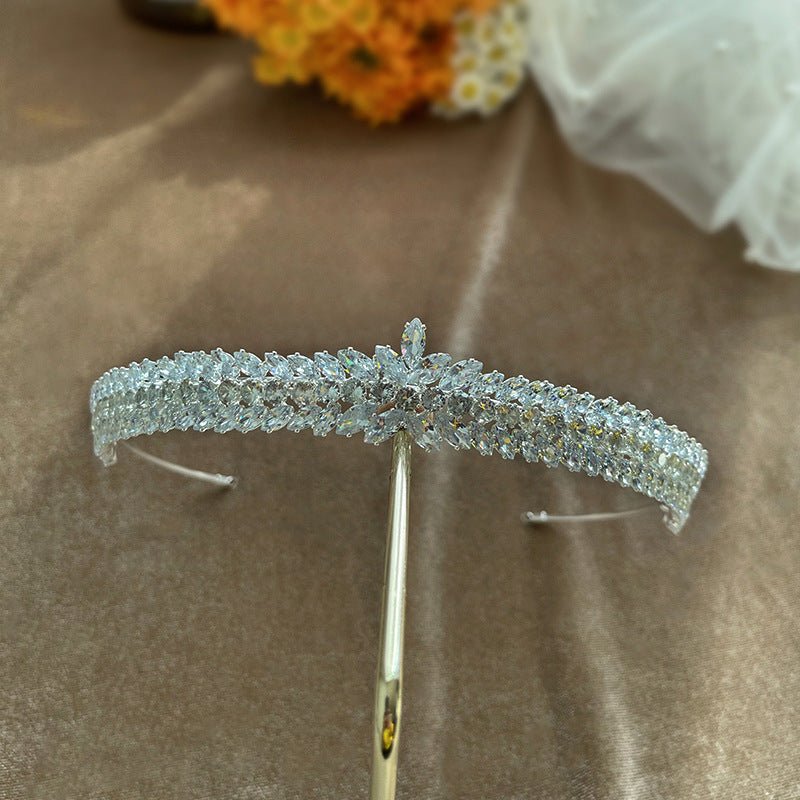Bride Headdress Wedding Jewelry Zircon Crown - Luzilly Bridal & Apparel