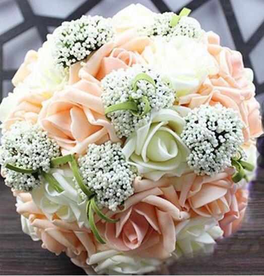 Bride Holding Flowers Romantic Wedding Colorful Bride 's Bouquet Red Pink Blue And Purple Bridal - Luzilly Bridal & Apparel