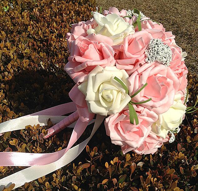 Bride Holding Flowers Romantic Wedding Colorful Bride 's Bouquet Red Pink Blue And Purple Bridal - Luzilly Bridal & Apparel