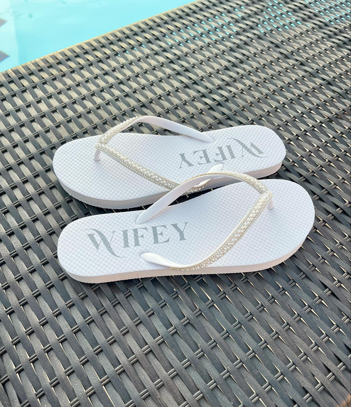 Bride or Wifey Rhinestone Flip-Flops - Luzilly Bridal & Apparel