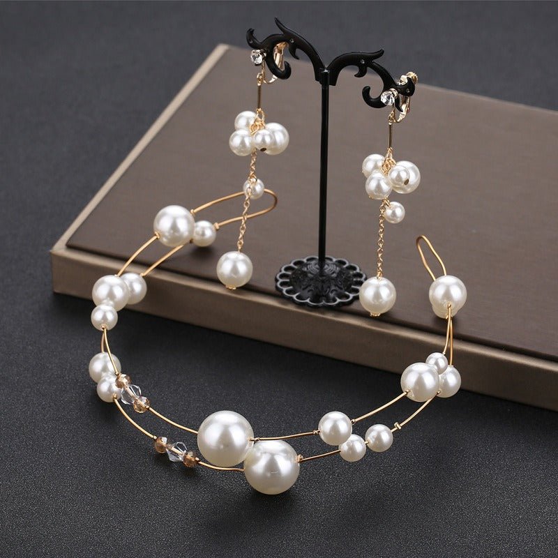 Bride Pearl Headwear Exquisite Handmade Beaded Jewelry - Luzilly Bridal & Apparel